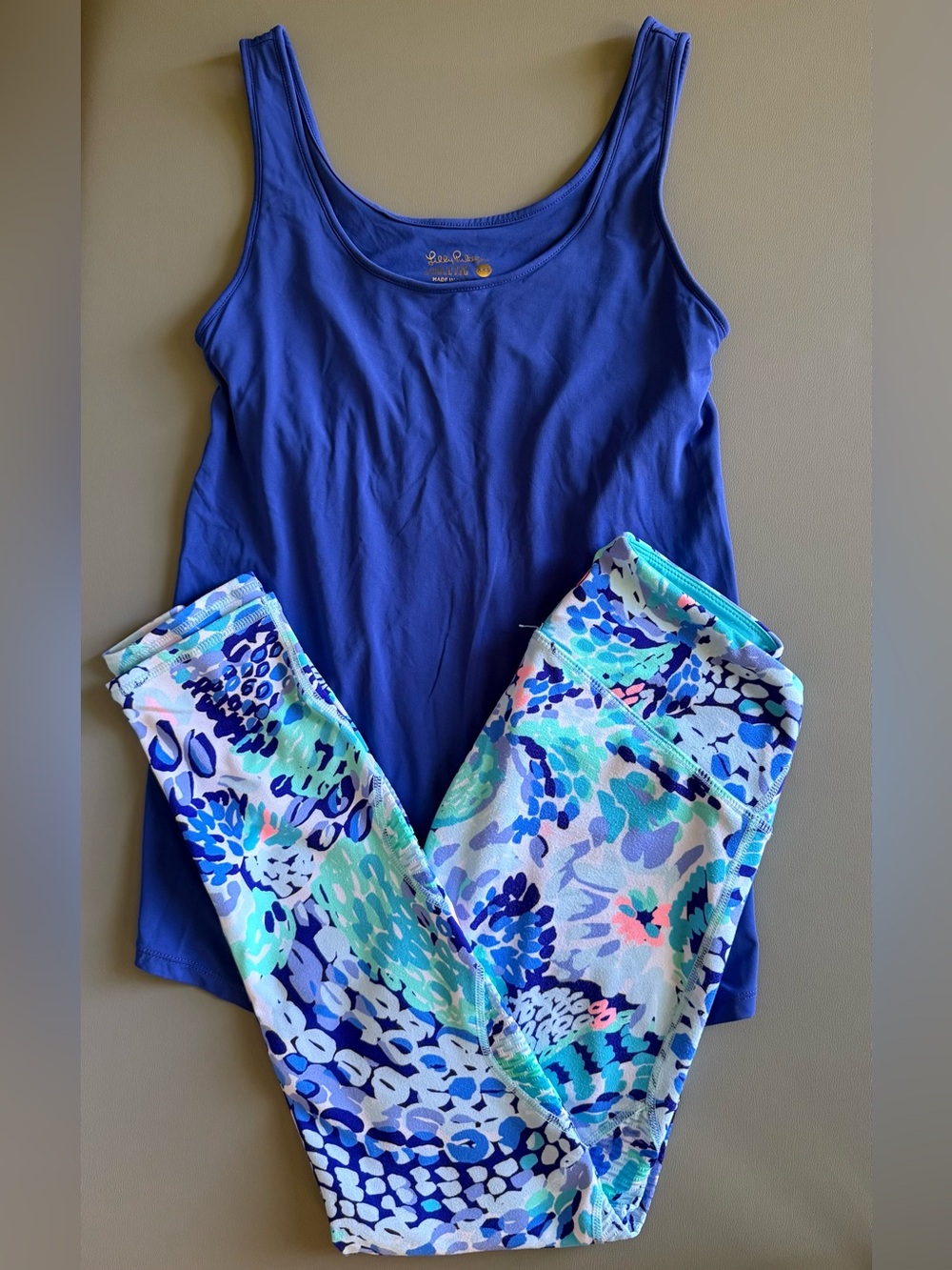 EUC Lilly Pulitzer XXS Luxletic Sunray Tank & XS Weekender leggings set